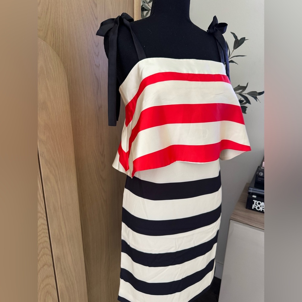 NWT Mare Anthropologie Satin Strip Dress- XSP - Picture 2 of 7
